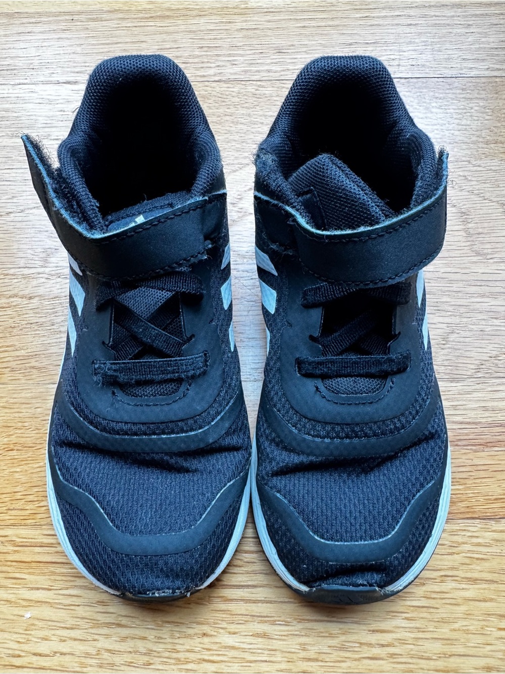 adidas Black Kids Sneakers with White Accents